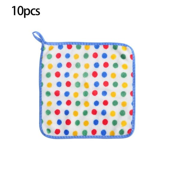 Up to 65% off! Dish Towels Velvet Wipes Household Hand Towel With Lanyard Kitchen Towels Towel Set Of 10 Colorful Polka Danish Soft Absorbent Cloths 12X12 Inch