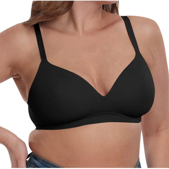 Fashion Bras for Women Plu Size Full Coverage Solid Color Full Cup-thin Ice Silk Seamless Large Chest Gathering Breathable Underwear Daily Bra