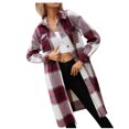 thumbnail image 1 of Fashion Plaid Botton Jackets for Womens 2024 Plus Size New Style Plaid Shirt Loose Long-sleeved Casual Shirt Cardigan Windbreaker Jacket, 1 of 7