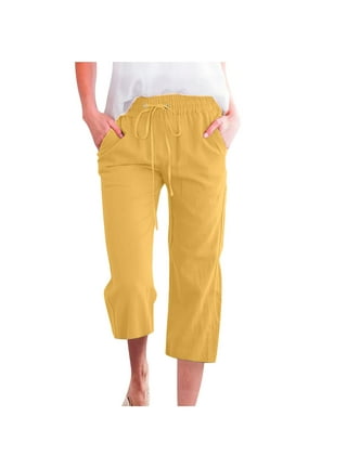 Capri Pants for Women in Womens Pants | Yellow - Walmart.com