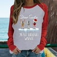 thumbnail image 1 of Up to 65% off! Pitauce Christmas Sweatshirt for Women Color Blocked Christmas Wine Glass Printed Crewneck Long Sleeve Tops Loose Casual Pullover Sweatshirt, 1 of 5