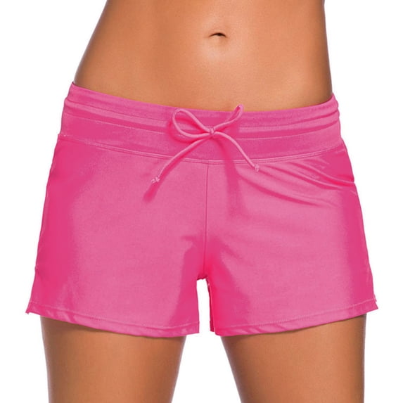 Up to 65% off! Pitauce Women's Swim Shorts Solid Color Conservative Swim Bottoms High Waisted Drawstring Tankini Swim Trunks Summer Bathing Beach Board Shorts