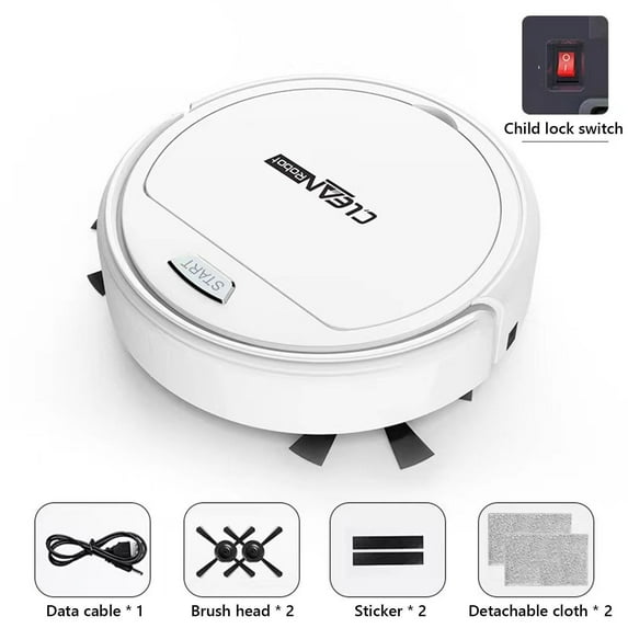 Up to 65% off! Robotic Vacuum Robot Vacuum And Mop Combo, 3 In 1 Robotic Vacuum Cleaner With Dustbin/Brush, Blocked By Hair, Ideal For Hard Floor/Pet