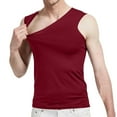thumbnail image 1 of Summer Plus Size Gym Tank Tops for Men Fashion Pullover Solid Color Top T-shirt Outdoor Elastic Tight Without Marksr Solid Color V-Neck Tank Top, 1 of 6