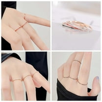 Up to 65% off! Temperament Versatile 1MM Thin Titanium Steel Ring Female Fashion Plain Ring Tail Ring Jewelry Valentine's Day & Mother's Day Gifts,Rings-Size 6
