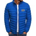 thumbnail image 1 of Up to 65% off!Winter Warm Plus Size Jackets for Mens Fashion Solid Color Letter Printed Long Sleeved Zipper Pocket Hooded Stand Collar Casual Cotton Jacket, 1 of 3