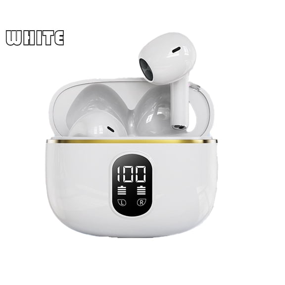 Up to 65% off!Wireless Earbuds Bluetooth 5.3 Earphones 30H Playback Deep Bass Stereo Ear Buds with LED Power Display Charging Case IPX5 Waterproof Earphones