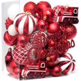 thumbnail image 1 of 65 pcs Christmas Balls Ornaments Set, Shatterproof Christmas Decorations with Hand-held Gift Package for Xmas Tree/Holiday/Wedding/Holiday/Party Decor (Red), 1 of 7