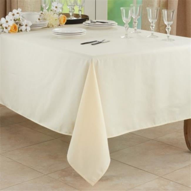 Ivory Fabric Casual Everyday Tablecloth, 65" x 104"