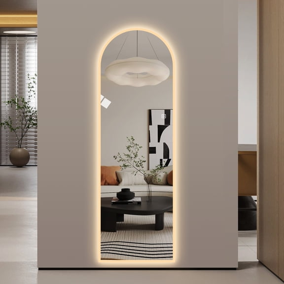 65" x 21" Modern Wall-Mounted Mirror — Shatterproof, Glass Frame, Silver & Red, Bathroom — rather than a sandblasted coating