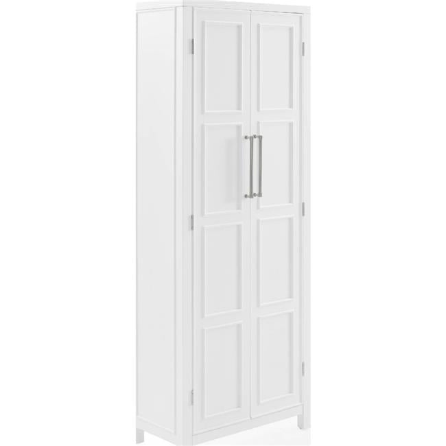 White Birch Coastal Storage Cabinet with Adjustable Shelves