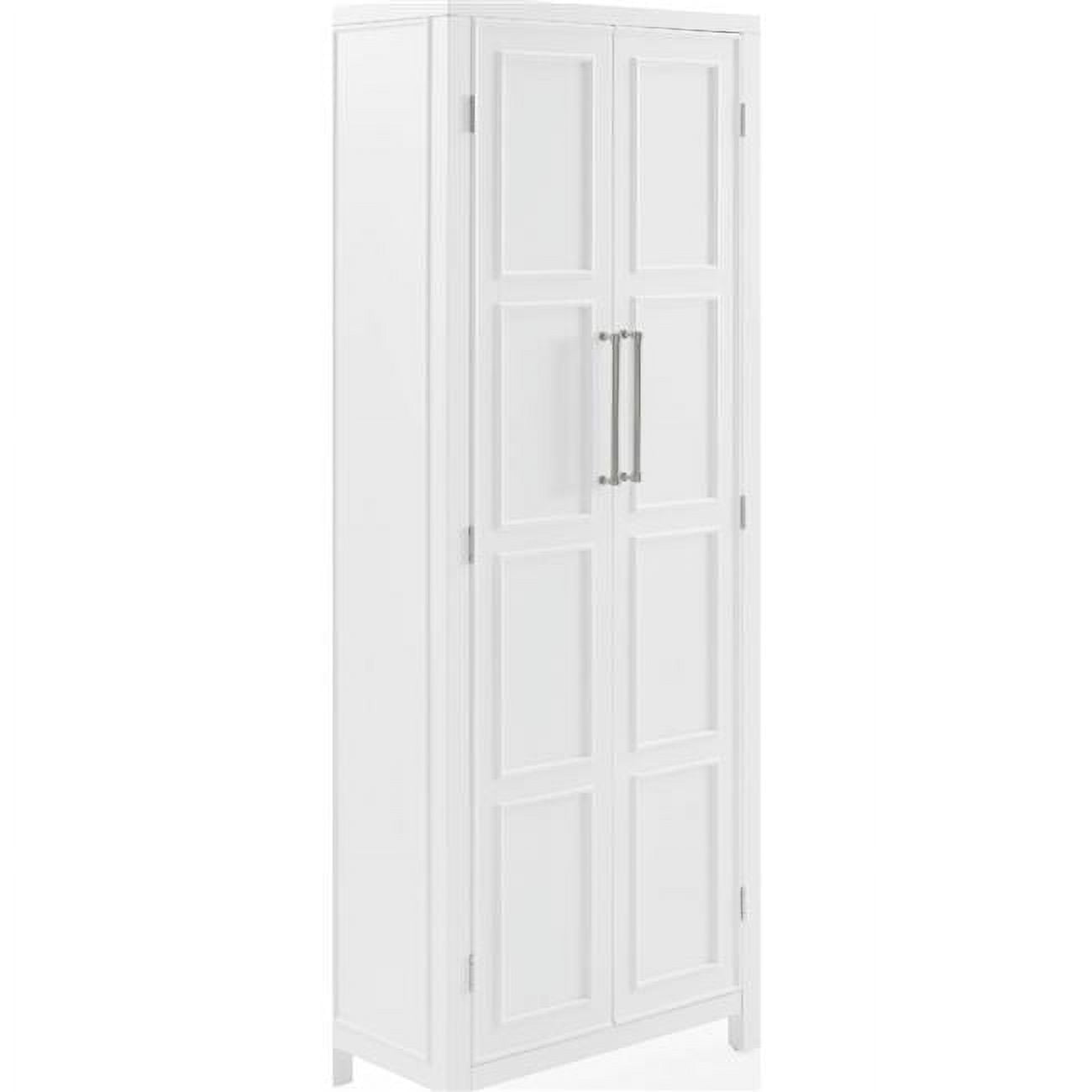 White Birch Coastal Storage Cabinet with Adjustable Shelves