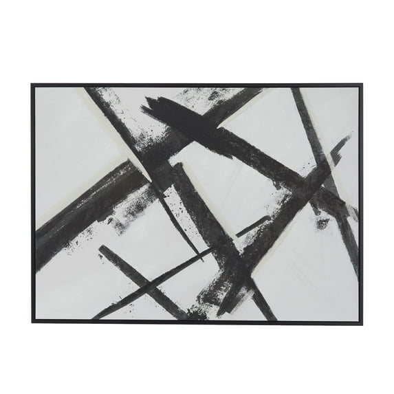65" x 48" Abstract Framed Wall Art with Black Frame, by DecMode