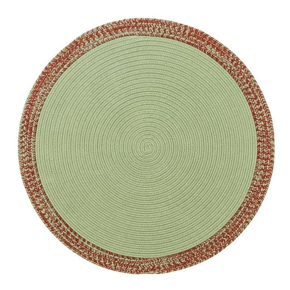 65 x 65 in. Bordered Under-Tree Christmas Reversible Round Rug - Green