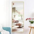 thumbnail image 1 of 65"x22" Aluminum Alloy Frame Mirror Rectangular Full Length Floor Mirror Gold, 1 of 8