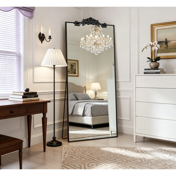 65"x22" Oversized Full Length Mirror, Extra Large Floor Mirror Freestanding or Wall-Mounted for Bedroom, Living Room, Cloakroom, Black