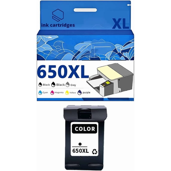 650 650XL CZ101AE CZ102AE Ink Cartridge Compatible for HP 1015 1515 2515 2545 2645 3515 4645 Printers, Leak-Proof Design Crisp Printing, Home & Office Use