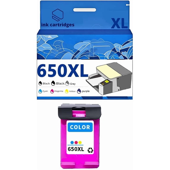 650 650XL CZ101AE CZ102AE Ink Cartridge Compatible for HP 1015 1515 2515 2545 2645 3515 4645 Printers, Leak-Proof Design Crisp Printing, Home & Office Use