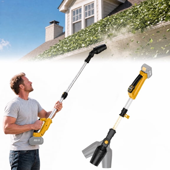 Cordless Leaf Blower for DeWalt 20V Max Battery , 31000 RPM Brushless Motor, 60° Adjustable Head, Telescopic Pole up to 36 Inches, 3-Speed, Lock-On Switch (Bare Tool)