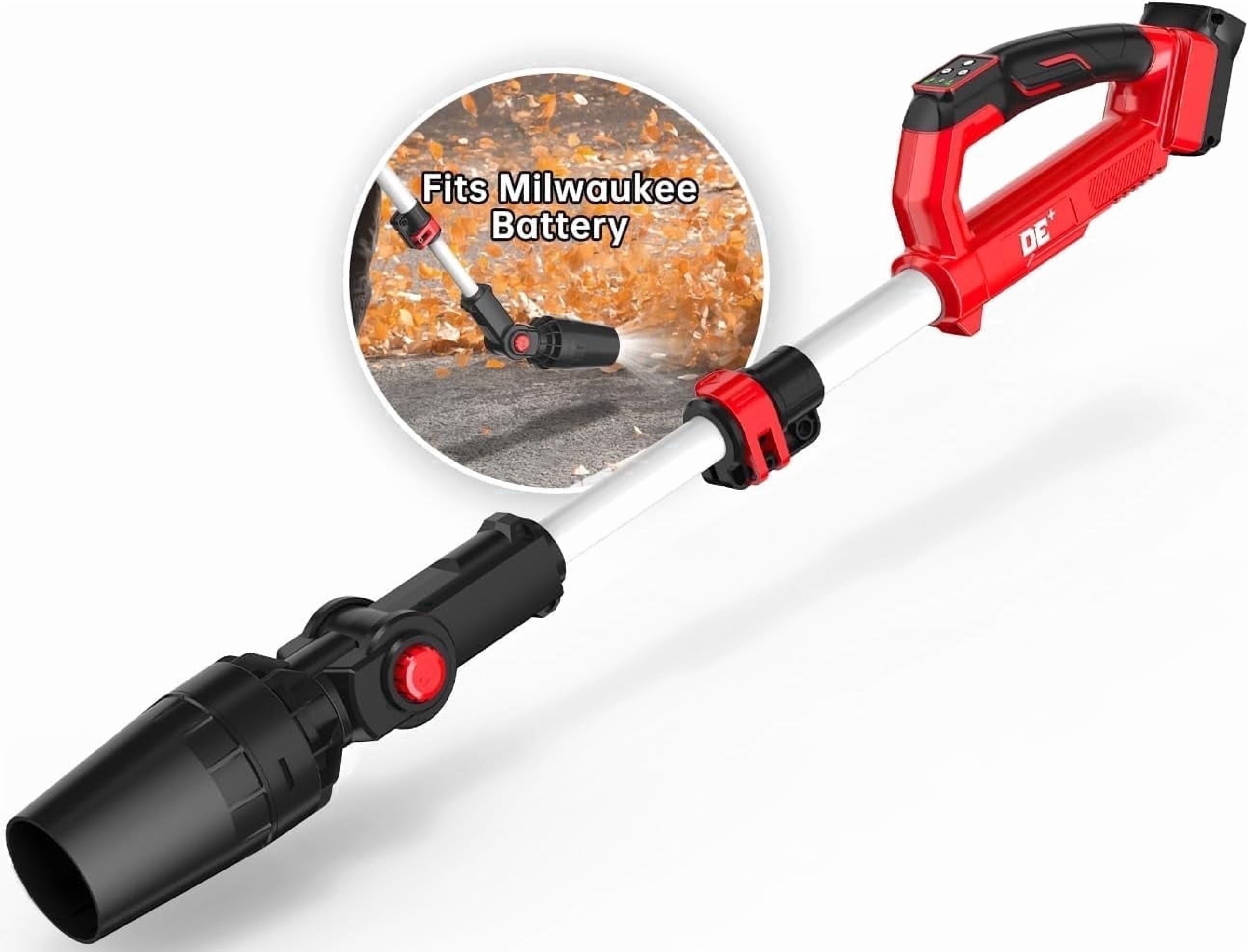 650 CFM 280 MPH Cordless Leaf Blower, 31000 RPM Brushless Motor, 60° Adjustable Head, Telescopic Pole up to 36 Inches, 3-Speed, Lock-On Switch, for Milwaukee M18 Battery (Bare Tool）