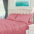 thumbnail image 1 of 650 Thread Count 100% Egyptian Cotton Deep Pocket Solid Bedding Sheets & Pillowcases, 4-Piece Set by Blue Nile Mills - Olympic Queen, Blush, 1 of 9