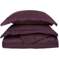 thumbnail image 1 of 650-Thread Count 100% Egyptian Cotton Mediumweight Solid Duvet Cover Set Plum / Twin, 1 of 1