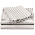thumbnail image 1 of 650-Thread Count 100% Egyptian Cotton Mediumweight Stripes Sheet Set with Deep Pockets Silver / Full, 1 of 2