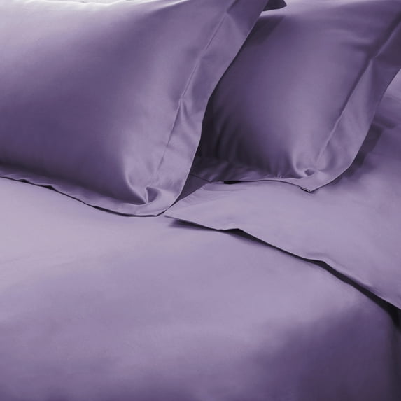 650 Thread Count 100% Egyptian Cotton Solid Duvet Cover & Pillow Shams, 3-Piece Duvet Cover Set by Blue Nile Mills – Full/Queen, Wisteria