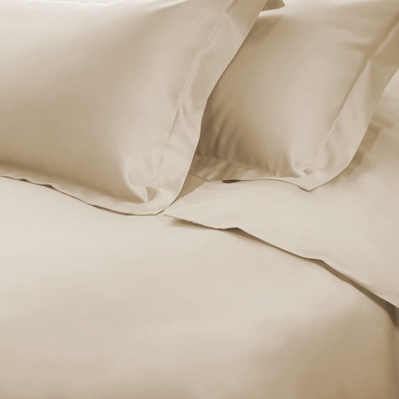 650 Thread Count 100% Egyptian Cotton Solid Duvet Cover & Pillow Shams, 3-Piece Duvet Cover Set by Blue Nile Mills – King/California, Ivory