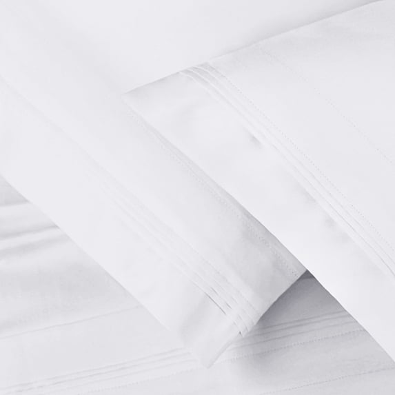 650 Thread Count 100% Egyptian Cotton Solid Pillowcases, 2-Piece Pillowcase Set by Blue Nile Mills- Standard, White