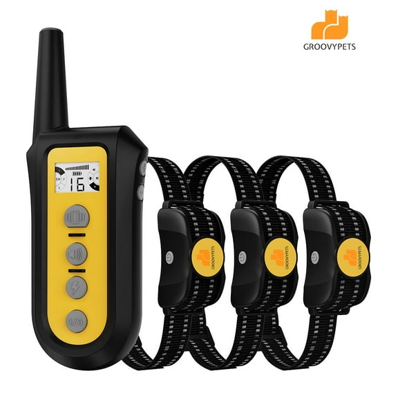 650 Yard Remote Dog Training Collar w/Automatic Bark Control, Rechargeable and Waterproof for Small Medium Large Dogs (3-Dog Training Kit)