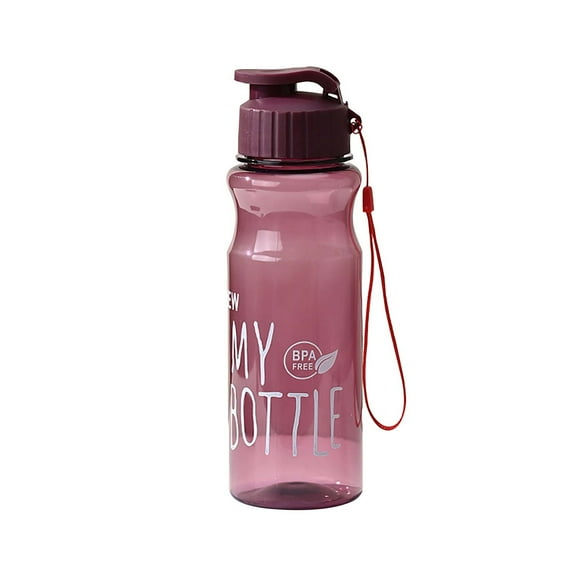 650 ml Water Bottle Food Grade Large Capacity Portable Fitness Sports Water Jug With Lanyard Outdoor Supply，Ensure You Drink Enough Water Daily for Gym and Outdoor Sports Dark Purple