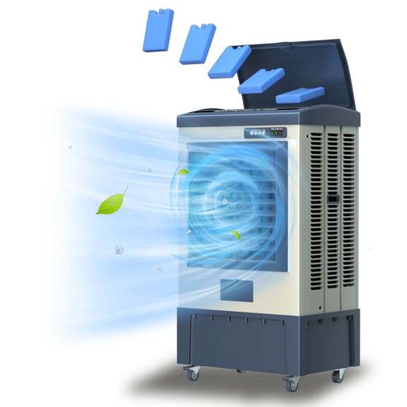 Swamp Cooler, Evaporative Air Cooler with 16 Gal Water Tank, 6500 CFM Outdoor Cooling Fan for Industrial, Garage, Commercial Use