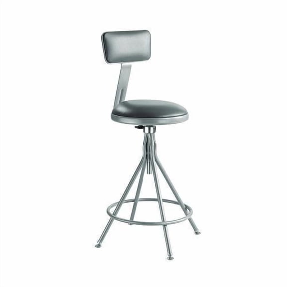 6500 Series Height Adj Heavy Duty Vinyl Swivel Stool with Backrest, Supports Up to 500 lb, 24" to 30 | Bundle of 2