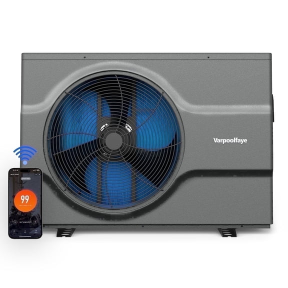65000 BTU Swimming Pool Heat Pump - Full DC Inverter Pool Heater for Above and In Ground Pools and Spas - Dual Heating and Cooling - APP Control - 220-240V