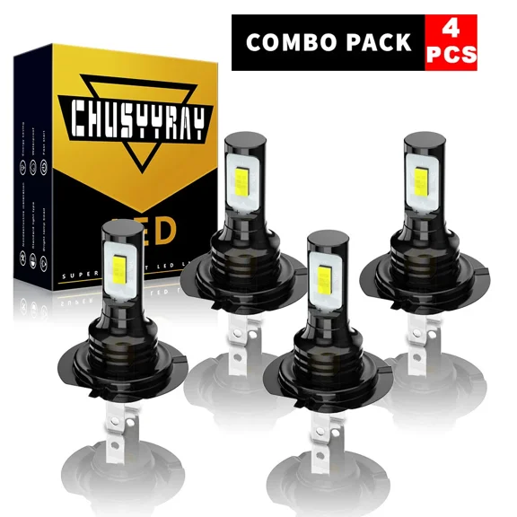 4Pcs H7 Luces Para Auto Coche 10000lm 6000k LED Bombillas De Los Faros Luz White