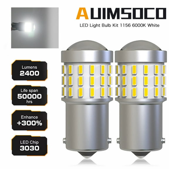 6500K White 1156 LED Reverse Light Bulbs, 300% High Brightness BA15S 7506 1003 1141 P21W LED Replacement for Backup Light, Tail Light, Brake Light, Pack of 2