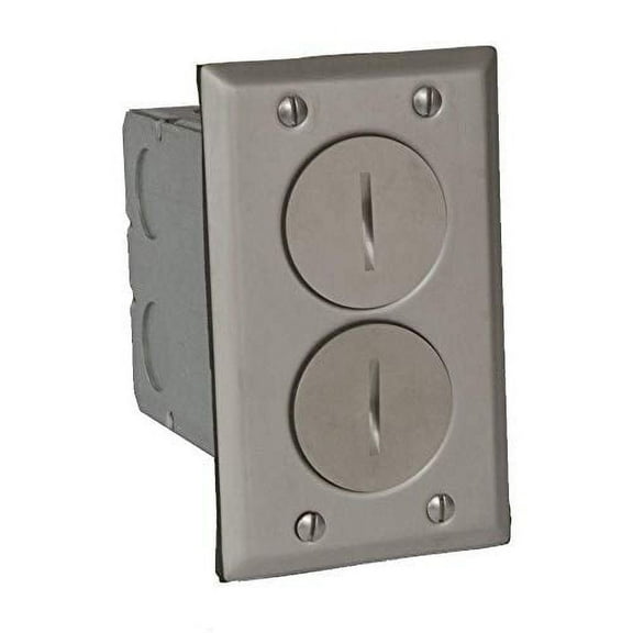 6500NI-5 Duplex Nickel 15 Amp Rectangular Floor Box Kit, Metallic Cover Plate$$Tools & Hardware Other