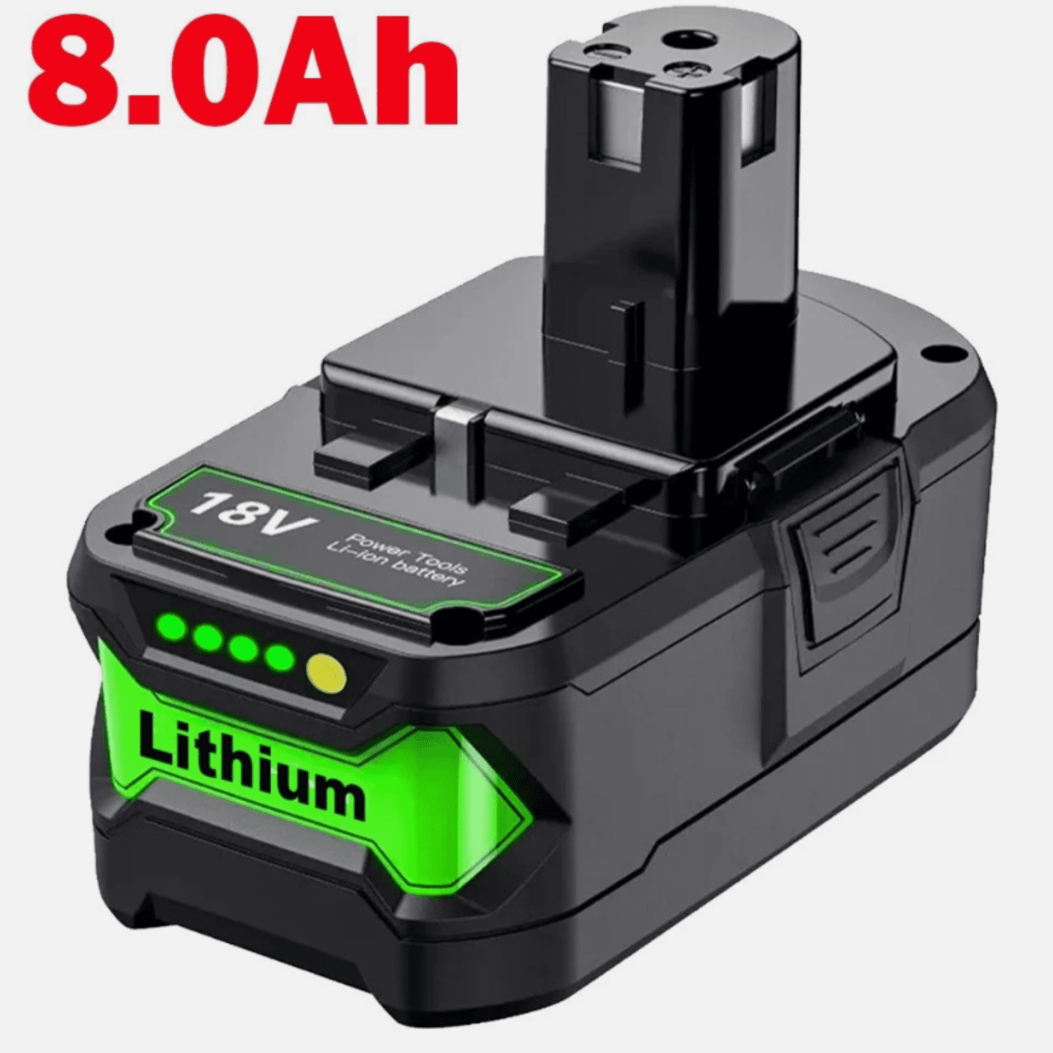 8000mAh P108 Li-ion Battery Compatible with Ryobi 18V Battery for P100 P102 P103 P104 P105 P107 P109 P190 Cordless Tool Battery