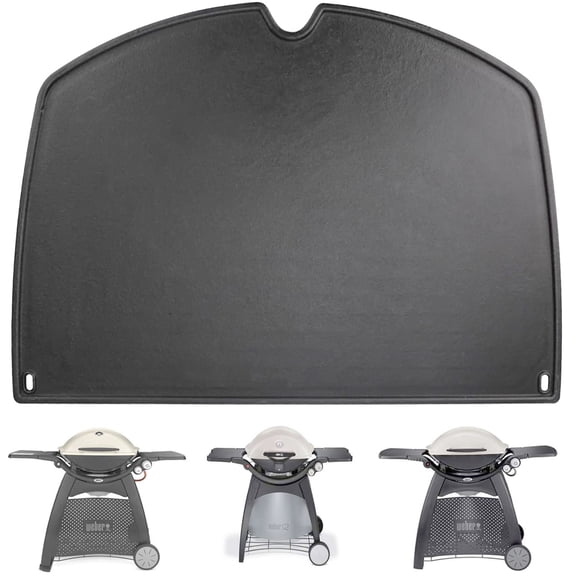 6506 Cast Iron Griddle Accessory for Weber Q300, Q320, Q3000, Q3100, Q3200 Heavy-Duty Enameled Matte Cast Iron Half Griddle