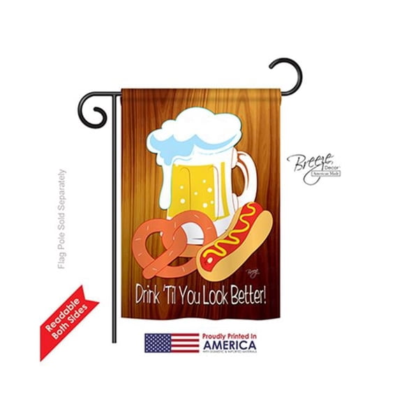 65065 Drink Til You Look Better 2-Sided Impression Garden Flag