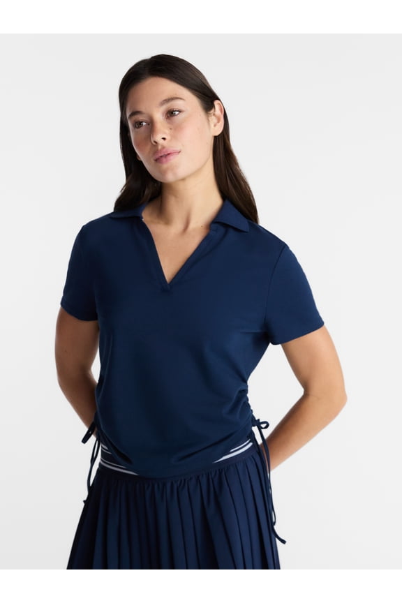 Women's Cinched Side Pique Polo Shirt, Sizes XS-XXXL