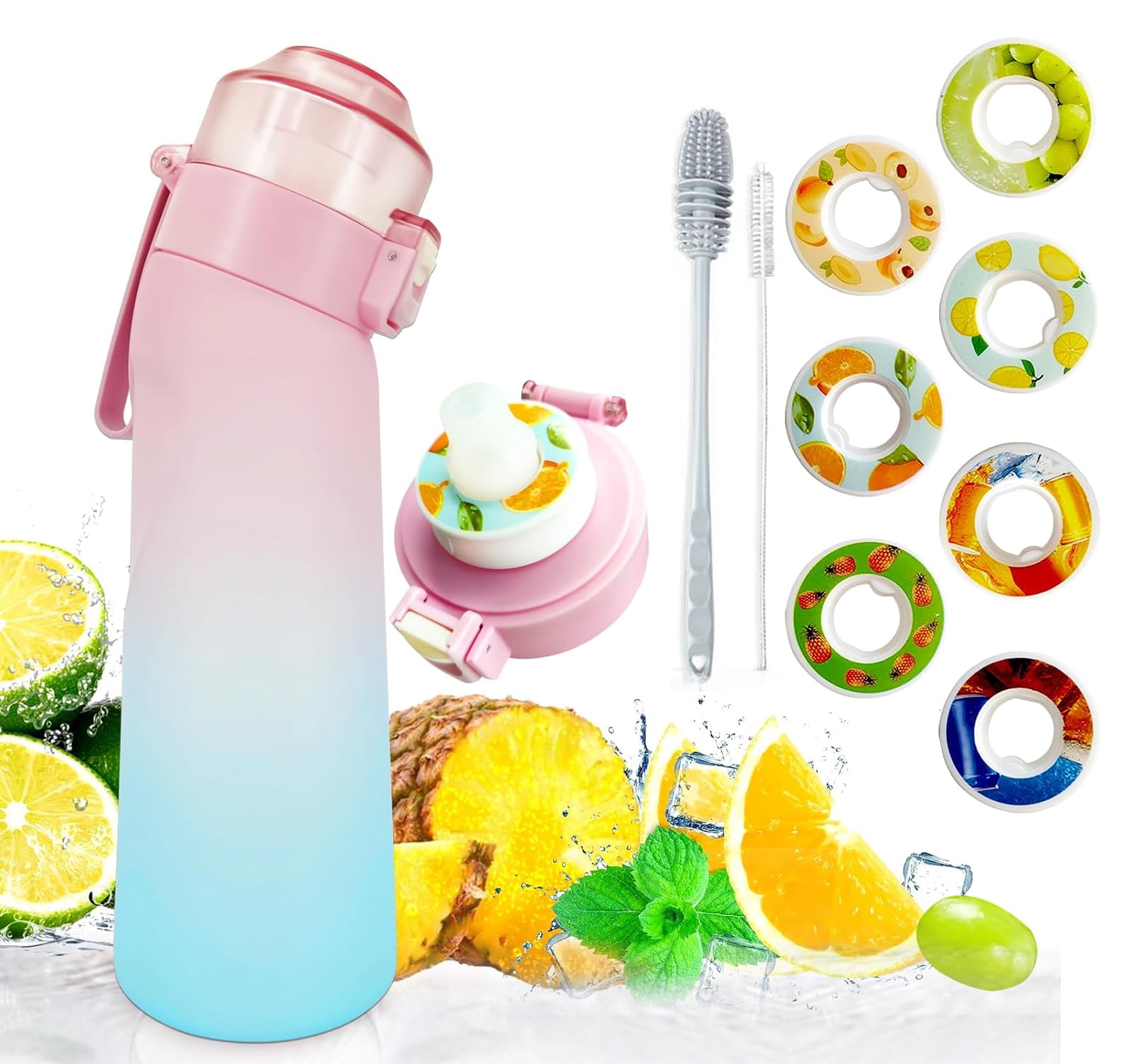 Air Flavor Pods, 7PCS Air Bottle Pods, Water Bottle Flavor Caps, Fruit
