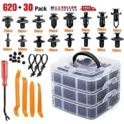 650PCS Car Retainer Auto Fasteners Push Trim Plastic Clip Pin Rivet Bumper Kit