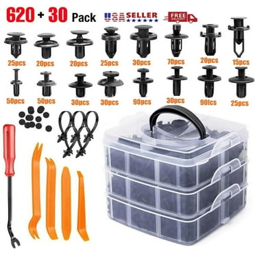 650PCS Car Retainer Auto Fasteners Push Trim Plastic Clip Pin Rivet Bumper Kit