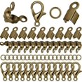 thumbnail image 1 of 650PCS Jewelry Making Accessories Set Including 200 Bead Crimp Covers, 200 Fold Over Cord End Caps, 200 Open Jump Rings and 50 Lobster Claw Clasps (Bronze), 1 of 4