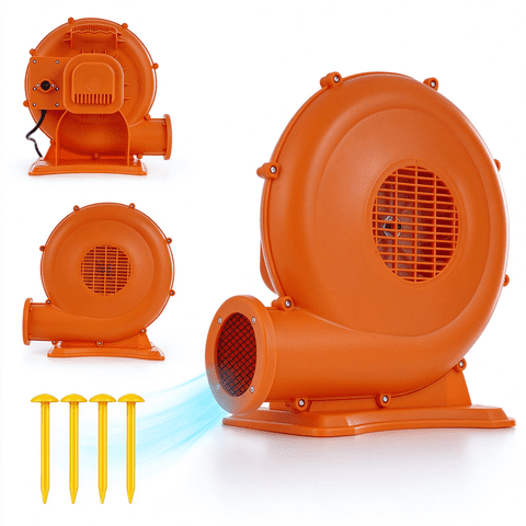 650W Portable Multi-use Air Blower, Heavy Duty Electric Blower, for Large Inflatable Bounce House, Bouncy Castle, Water Slide, Yard Leaf & Dust Cleaning, Replacement Air Pump
