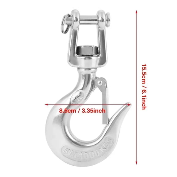 650kg/1000kg Load Capacity 304 Stainless Steel Lifting Hook With Latch - Rigging Accessory ,Easy to Operate