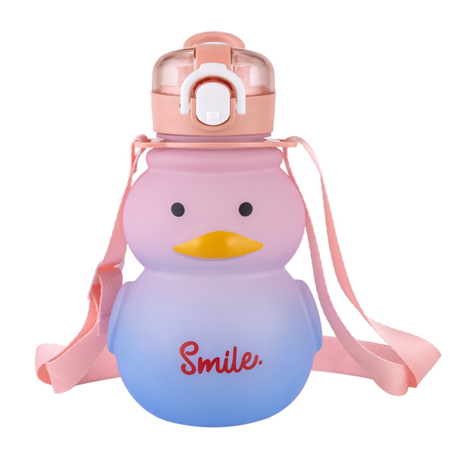 650ml Big Belly Cups Straw Water Bottles Kawaii Duck Kettles Leakproof