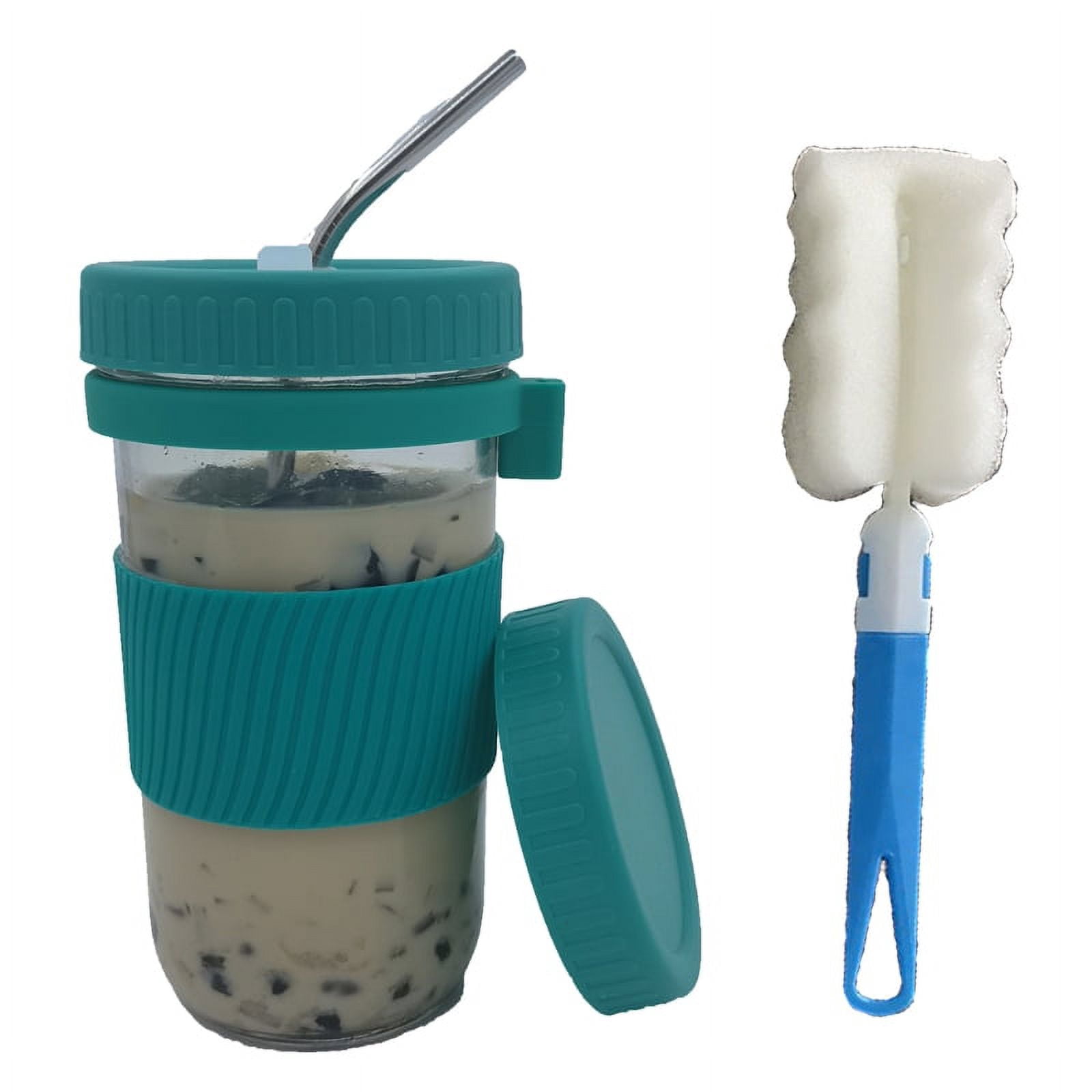 Boba Accessory 650ml Reusable Boba Cup Bubble Tea Cup Set Drinking Bottle with Lid Cap ...